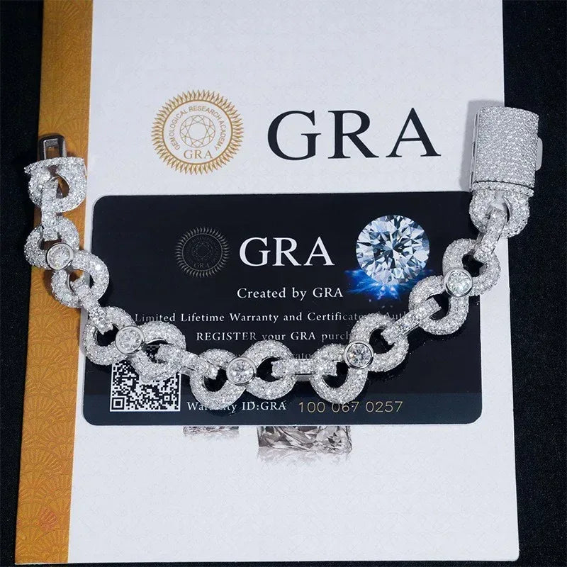 13mm Moissanite Figure-Eight Cuban Link | S925 Silver Hip Hop Jewelry - CaratixJewelry